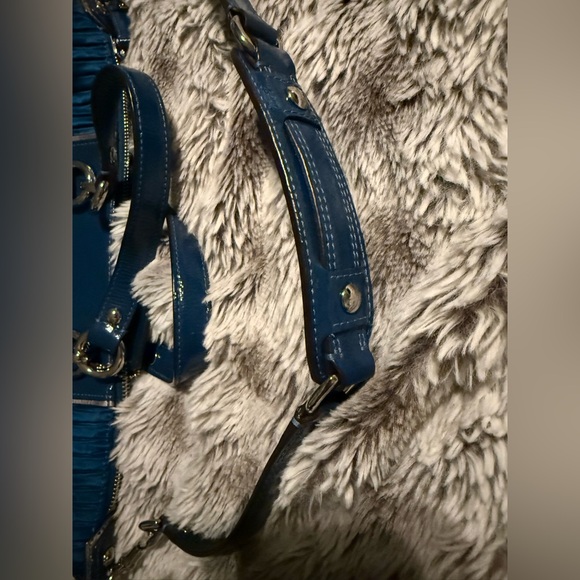 COACH Blue Ashley Sateen 2000s Rare 🔥Satchel - Picture 4 of 13